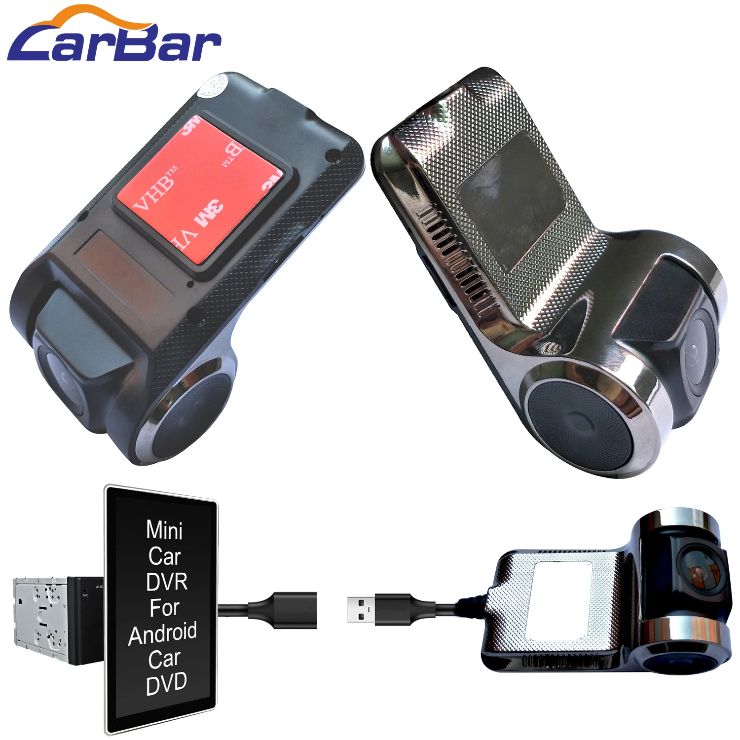 

Carbar USB Car DVR DVRS for Android Car DVD Video Recorder Camera Dash Cam Black Box 30fps ADAS Easy Connect
