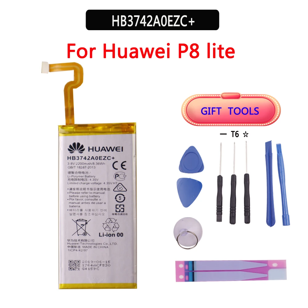 100% Original Battery HB3742A0EZC For Huawei P8 Lite Ascend P8 Lite Real Capacity 2200mAh Batteria with Free Tools
100% Original Battery HB3742A0EZC For Huawei P8 Lite Ascend P8 Lite Real Capacity 2200mAh Batteria with Free Tools