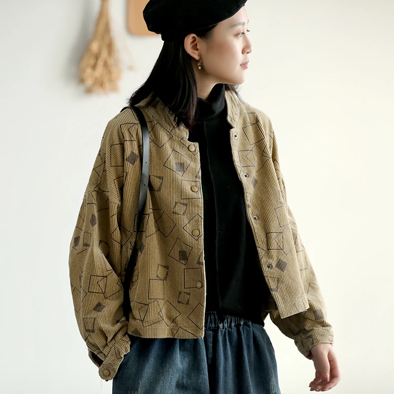 Autumn Winter jackets Women Retro Loose Corduroy Coat 2019 New Ladies Cardigan Tops Print pocket Casual All-match jackets
Autumn Winter jackets Women Retro Loose Corduroy Coat 2019 New Ladies Cardigan Tops Print pocket Casual All-match jackets