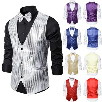 Fashion Men Shiny Sequin Glitter Coat Vest Men Formal Sequin Glitter Suit Vest Wedding Casual Nightclub Waistcoat Jacket
Fashion Men Shiny Sequin Glitter Coat Vest Men Formal Sequin Glitter Suit Vest Wedding Casual Nightclub Waistcoat Jacket