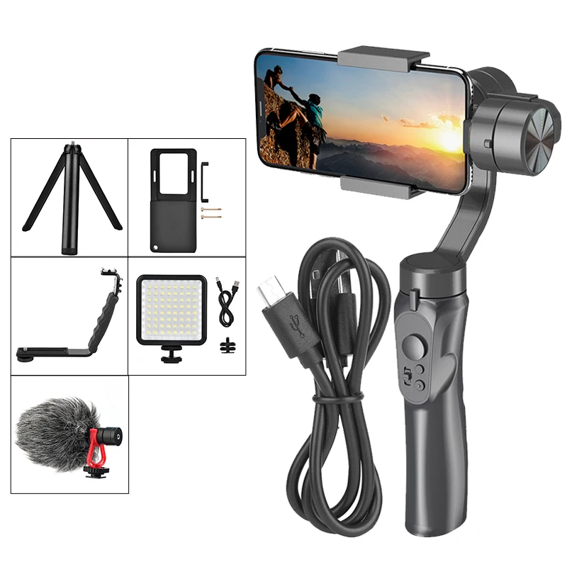 H4 3 Axis Handheld Gimbal Stabilizer Anti-shake Mobile Phone Stabilizer for Cellphone Action Camera for VLOG Live Broadcast
H4 3 Axis Handheld Gimbal Stabilizer Anti-shake Mobile Phone Stabilizer for Cellphone Action Camera for VLOG Live Broadcast