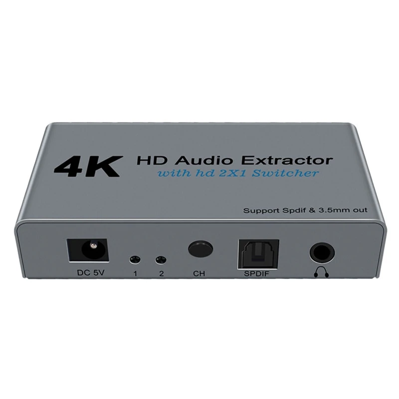 High Quality 4K 30Hz Extractor HDMI 2X1 Switcher Support Spdif 3.5mm Stereo Converter Adapter for Laptop VCR Display
High Quality 4K 30Hz Extractor HDMI 2X1 Switcher Support Spdif 3.5mm Stereo Converter Adapter for Laptop VCR Display