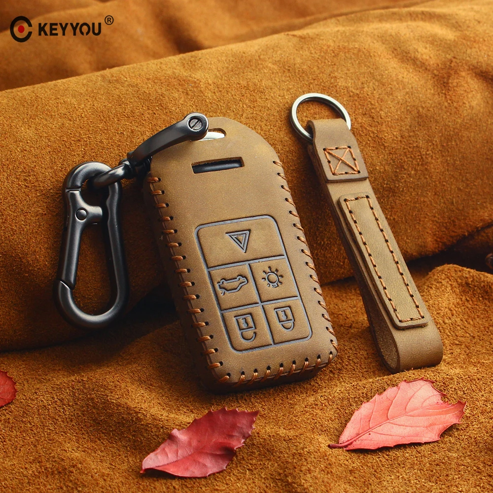 KEYYOU Car Styling Genuine Leather 5 Buttons Keyless Smart Car Key Case Fob Cover For Volvo S60 S80 V60 XC60 XC70 Key Chain
KEYYOU Car Styling Genuine Leather 5 Buttons Keyless Smart Car Key Case Fob Cover For Volvo S60 S80 V60 XC60 XC70 Key Chain