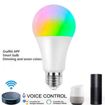 WiFi smart bulb Alexa voice control RGBW + warm and cold dimming color smart bulb tuya or homekit app control
WiFi smart bulb Alexa voice control RGBW + warm and cold dimming color smart bulb tuya or homekit app control