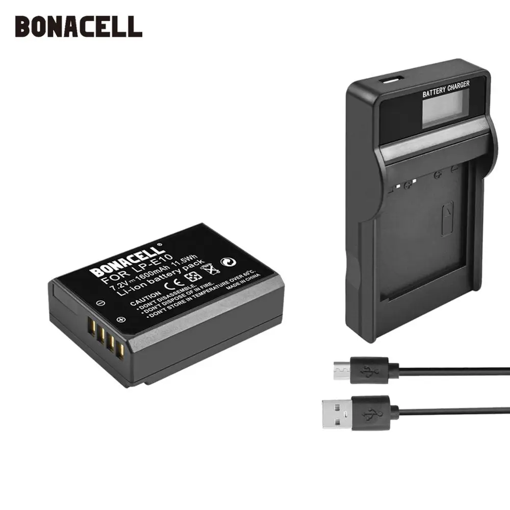 Батарейки Bonacell для фотоаппаратов Canon EOS 1100D 1200d 1300d Kiss X50 X70 X80 Rebel T3 T5 L50|Цифровые