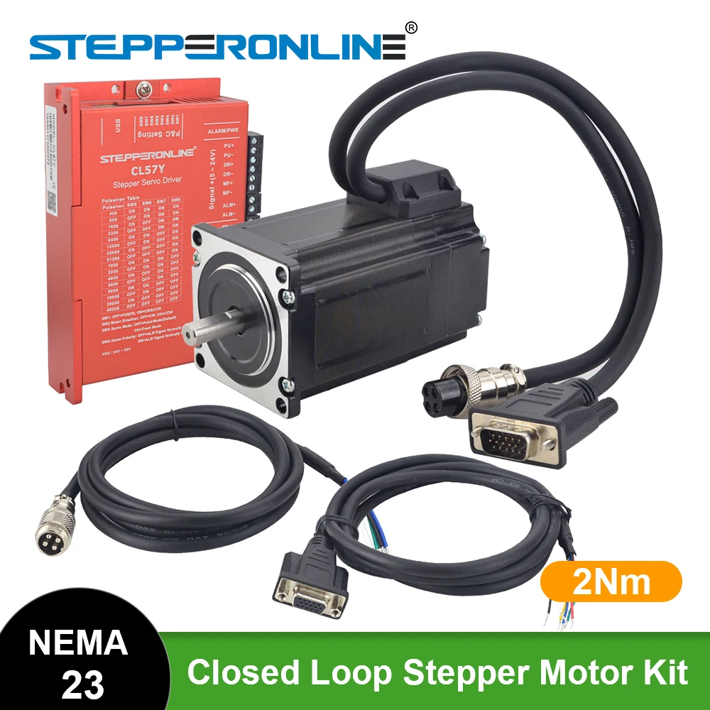 STEPPERONLINE 2Nm Nema 23 Closed Loop Stepper Motor Servo Driver Kit Nema 23 Stepper Motor with Encoder with 2pcs 1.7m Cables
STEPPERONLINE 2Nm Nema 23 Closed Loop Stepper Motor Servo Driver Kit Nema 23 Stepper Motor with Encoder with 2pcs 1.7m Cables