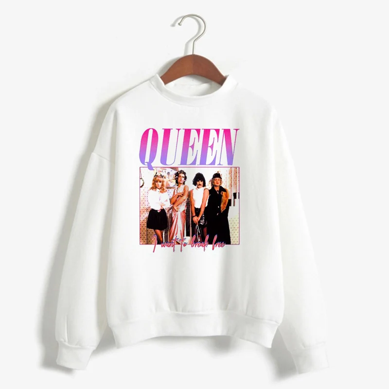 Женская толстовка с длинным рукавом Freddie Mercury Queen Band пуловер в стиле хип хоп