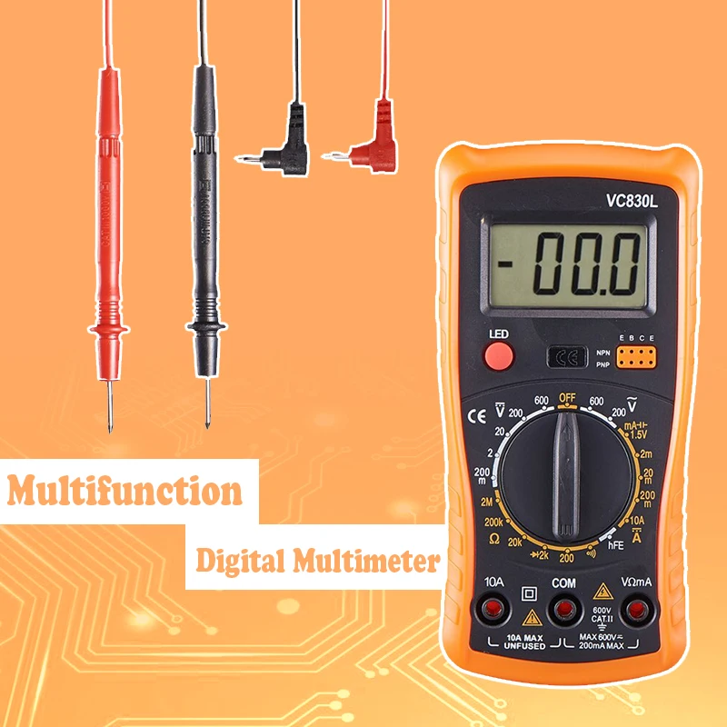 QHTITEC Digital Multimeter Household Handheld 1999 Counts Voltmeter Ammeter DC/AC Current Tester Meter With LCD Display
QHTITEC Digital Multimeter Household Handheld 1999 Counts Voltmeter Ammeter DC/AC Current Tester Meter With LCD Display
