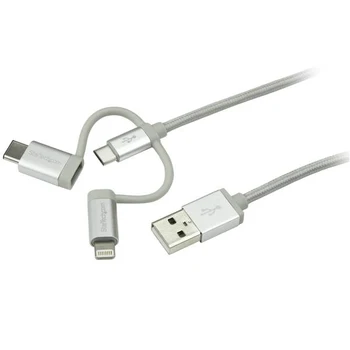 StarTech.com braided Cable 1m USB to Lightning USB-C and Micro USB - Cable charger for mobile phone iPhone iPad Tablet
StarTech.com braided Cable 1m USB to Lightning USB-C and Micro USB - Cable charger for mobile phone iPhone iPad Tablet