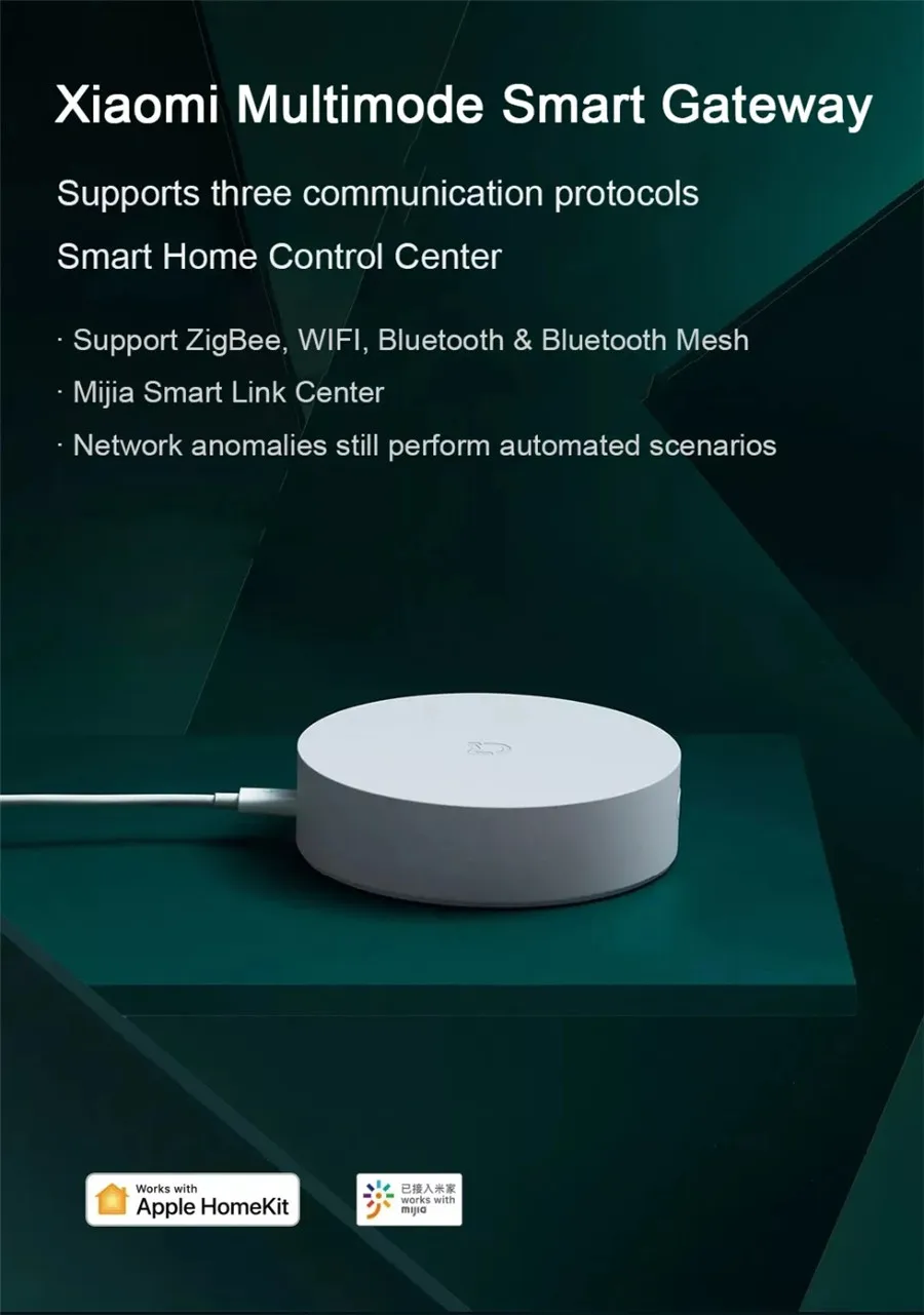 Xiaomi Mijia Multi-Mode Gateway ZigBee 3.0 WIFI Bluetooth Mesh Hub Voice Remote Control Smart Home Remote Control Center (13)
