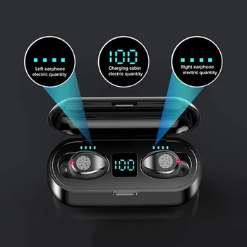New LED power display F9 Wireless Bluetooth 5.0 Earphone TWS HIFI Bodybuilding In-ear Sports Headset Support iOS/Android HD Call
New LED power display F9 Wireless Bluetooth 5.0 Earphone TWS HIFI Bodybuilding In-ear Sports Headset Support iOS/Android HD Call