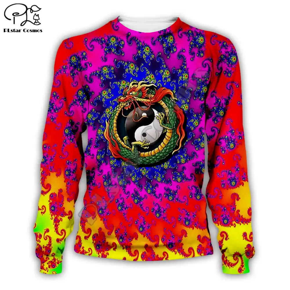 groovy hippie men women colorful peace print 3d hoodie trippy