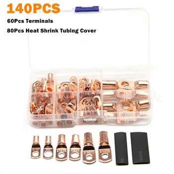140PCS Assortment Electrical Wire Crimp Copper Lug Cable Bare Connectors Terminals SC 6-25 Kits
140PCS Assortment Electrical Wire Crimp Copper Lug Cable Bare Connectors Terminals SC 6-25 Kits