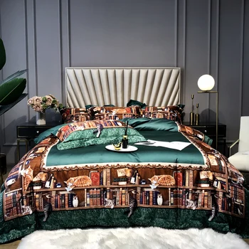 100S Egyptian cotton Green luxury Digital Printing Royal Bedding sets Queen King Duvet cover Bed sheet set Pillowcases 4pcs
100S Egyptian cotton Green luxury Digital Printing Royal Bedding sets Queen King Duvet cover Bed sheet set Pillowcases 4pcs