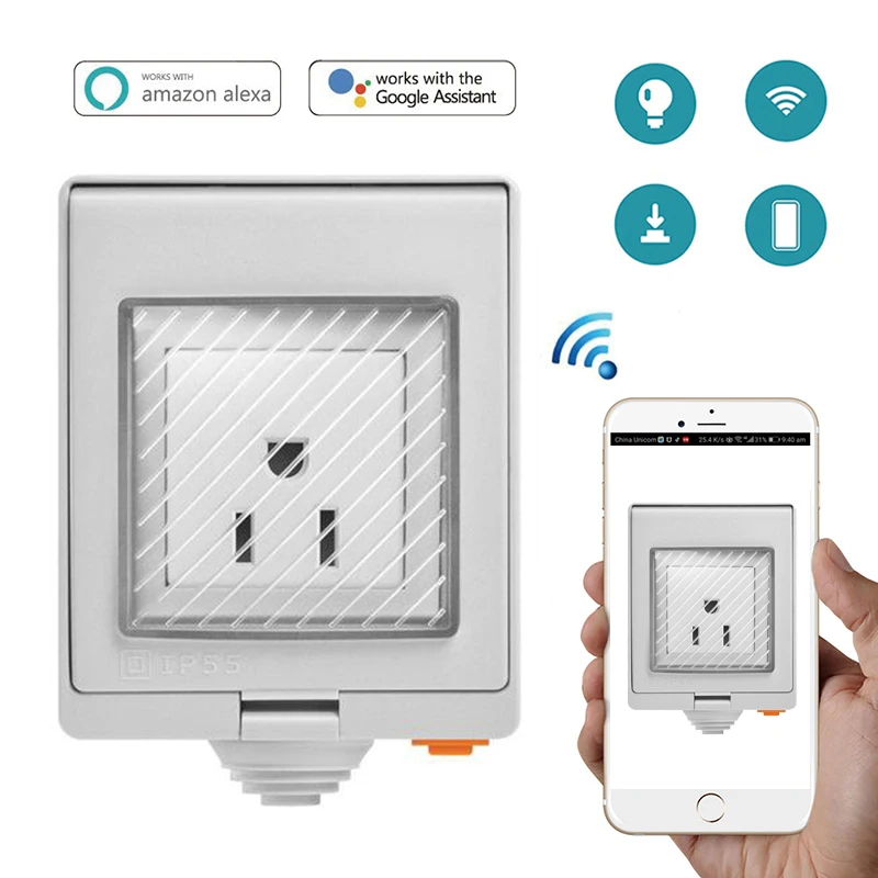 SONOFF S55 Wi-Fi Smart IP55 Waterproof Design Socket for Android IOS for Google Wifi Switch Home Wall Switch Smart Automation
SONOFF S55 Wi-Fi Smart IP55 Waterproof Design Socket for Android IOS for Google Wifi Switch Home Wall Switch Smart Automation