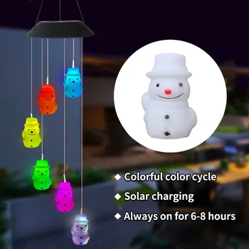 LED Solar Wind Chime Light Color Changing Christmas Snowman Snowflake Waterproof Outdoor LED Hanging Solar Lamps For Home Garden
LED Solar Wind Chime Light Color Changing Christmas Snowman Snowflake Waterproof Outdoor LED Hanging Solar Lamps For Home Garden