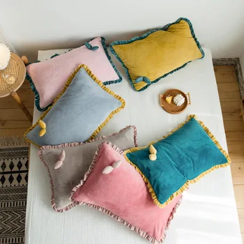 74x48cm thicken warm velvet pillowcase lotus leaf frill pillow cover single antumn winter pillow case
74x48cm thicken warm velvet pillowcase lotus leaf frill pillow cover single antumn winter pillow case