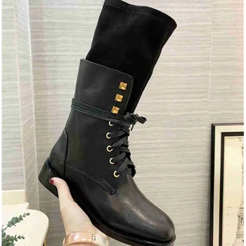 New Arrival Women Ankle Boots Middle Boots Luxury Brand Rivets Lave Up Women Flats Boots Runway Slim Short Winter Shoes 2020
New Arrival Women Ankle Boots Middle Boots Luxury Brand Rivets Lave Up Women Flats Boots Runway Slim Short Winter Shoes 2020