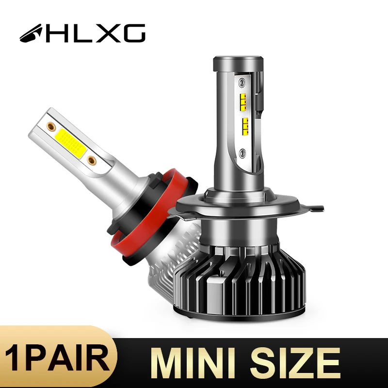 Светодиодный светильник HLXG luces для автомобиля лампа с ZES 6000k 12000LM мини-размер h4 H1 h11