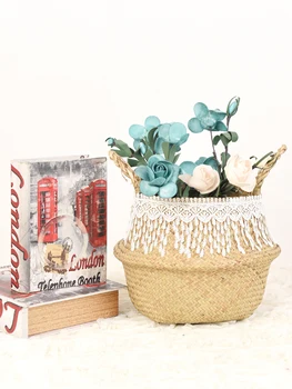 Macrame Tassel Wicker Basket Handmade Garden Flower Pots Study Room Storage Rattan Basket Home Organizer Woven Basket 
Macrame Tassel Wicker Basket Handmade Garden Flower Pots Study Room Storage Rattan Basket Home Organizer Woven Basket