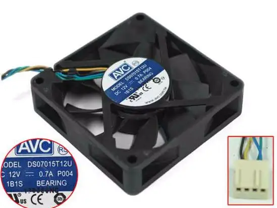 AVC DS07015T12U серверный охлаждающий вентилятор постоянного тока 12 В 0,7a 70x70x15 мм 4-проводной
AVC DS07015T12U серверный охлаждающий вентилятор постоянного тока 12 В 0,7a 70x70x15 мм 4-проводной