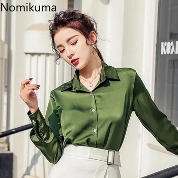 Nomikuma Satin Women Blouse 2020 New Long Sleeve Single Breasted Shirt Turn Down Collar OL Style Blusas Mujer De Moda 2020 3Z179
Nomikuma Satin Women Blouse 2020 New Long Sleeve Single Breasted Shirt Turn Down Collar OL Style Blusas Mujer De Moda 2020 3Z179