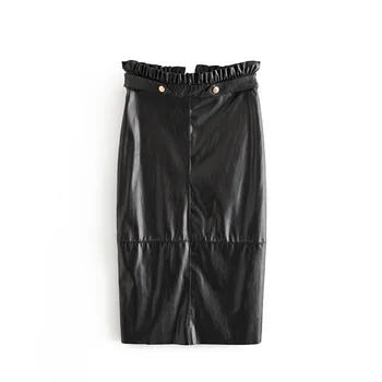The new style of autumn women's in 2019 is slim, with high waist PU imitation leather straight tube and knee half-length skirt
The new style of autumn women's in 2019 is slim, with high waist PU imitation leather straight tube and knee half-length skirt