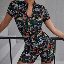 Women Rompers Elastic Fashion Letter Print Hight Cut Knee Length Bodycon Jumpsuit Sexy Night Club Party Playsuit Beach Bodysuits
Women Rompers Elastic Fashion Letter Print Hight Cut Knee Length Bodycon Jumpsuit Sexy Night Club Party Playsuit Beach Bodysuits
