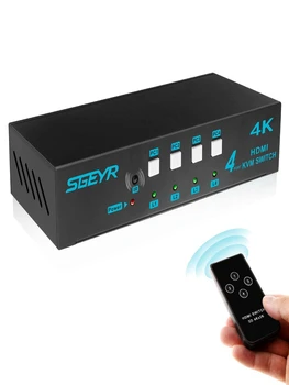 4k KVM Switch 4 Port USB KVM HDMI Switch 4K 4 In Out KVM Switch Support 3840x2160 4Kx2K USB 2.0 Device Control 
4k KVM Switch 4 Port USB KVM HDMI Switch 4K 4 In Out KVM Switch Support 3840x2160 4Kx2K USB 2.0 Device Control