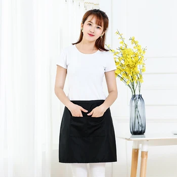 Waterproof Short Waist Apron with Pocket Waiter Waitress Barista Workwear Black Half Apron Chef Polyester Restaurant Apron 
Waterproof Short Waist Apron with Pocket Waiter Waitress Barista Workwear Black Half Apron Chef Polyester Restaurant Apron
