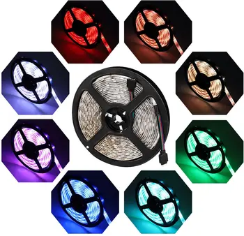 Practice New 5m LED Strip Light RGB Waterproof DC12V Rgb String Diode Flexible Ribbon Adapter Plug Colorful LED Strip Light
Practice New 5m LED Strip Light RGB Waterproof DC12V Rgb String Diode Flexible Ribbon Adapter Plug Colorful LED Strip Light