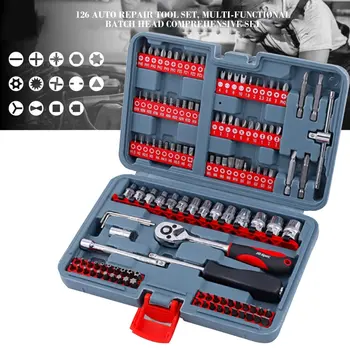 126Pcs Auto Car Repair Tool Set Multi-Function Batch Head Screwdriver Head Set Sleeve Ratchet Wrench Combination Car Accessories
126Pcs Auto Car Repair Tool Set Multi-Function Batch Head Screwdriver Head Set Sleeve Ratchet Wrench Combination Car Accessories