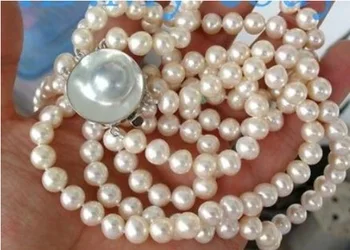 AA Luster 3 Strands 8-9mm White Freshwater Pearl Necklace Mabe Blister Clasp
AA Luster 3 Strands 8-9mm White Freshwater Pearl Necklace Mabe Blister Clasp