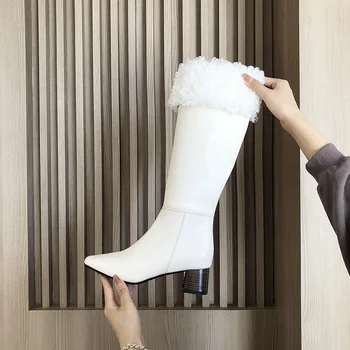Knee High Boots High Heel Women Shoes 2020 Plush Pointed Toe Boots Heels Women Furry Thigh High Boots Knee Black White
Knee High Boots High Heel Women Shoes 2020 Plush Pointed Toe Boots Heels Women Furry Thigh High Boots Knee Black White
