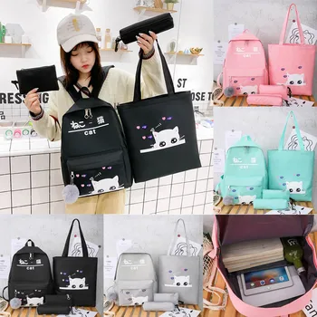 Fashion Simple Style Multifunctional Large Capacity Canvas Four-piece Bag Female Solid Color Schoolbag for Teenage Girls#G20
Fashion Simple Style Multifunctional Large Capacity Canvas Four-piece Bag Female Solid Color Schoolbag for Teenage Girls#G20
