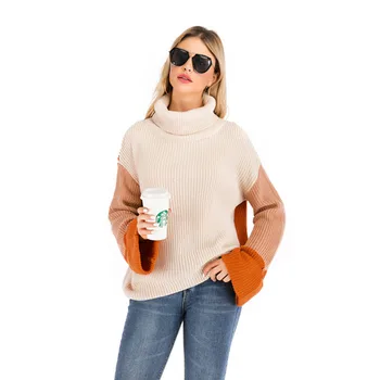 Gold Hands Women Fashion Patchwork Turtleneck Sweater Pullover Sweater Winter Clothes Women Blouse Jersey Mujer Pull Free Ship 
Gold Hands Women Fashion Patchwork Turtleneck Sweater Pullover Sweater Winter Clothes Women Blouse Jersey Mujer Pull Free Ship