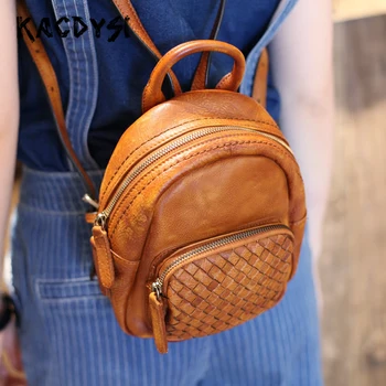 Handmade Real Cowhide Leather Small Girl Backpack Quality Women Rucksack Daypack Retro Literary Shoulder Bag Braiding School Bag
Handmade Real Cowhide Leather Small Girl Backpack Quality Women Rucksack Daypack Retro Literary Shoulder Bag Braiding School Bag