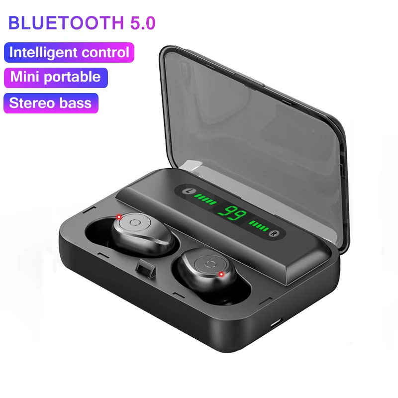 Bluetooth earphone F9 TWS Headset Stereo HIFI Bass Earphone IPX7 Waterproof fone de ouvido Dual microphone wireless earphones 
Bluetooth earphone F9 TWS Headset Stereo HIFI Bass Earphone IPX7 Waterproof fone de ouvido Dual microphone wireless earphones