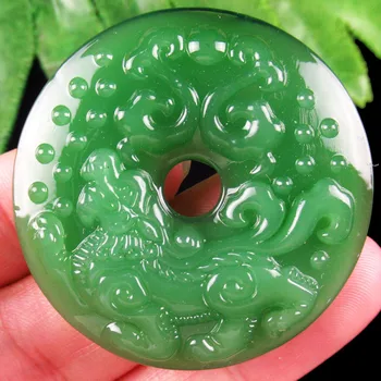 1Pcs 17g Carved Green Jades Dragon Donut Pendant Bead 40x6mm 
1Pcs 17g Carved Green Jades Dragon Donut Pendant Bead 40x6mm