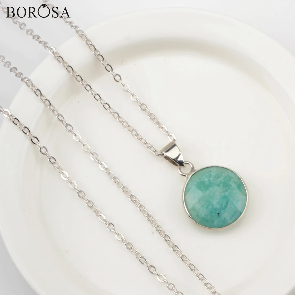 BOROSA Fashion Round Labradorite Faceted Pendant Necklace 18inch Natural Stone Crystal Necklace Women WX1358-N
BOROSA Fashion Round Labradorite Faceted Pendant Necklace 18inch Natural Stone Crystal Necklace Women WX1358-N