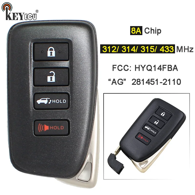 KEYECU 312 / 314 МГц/315 МГц/433 МГц внедорожник HYQ14FBA 281451-2110 AG доска дистанционный смарт