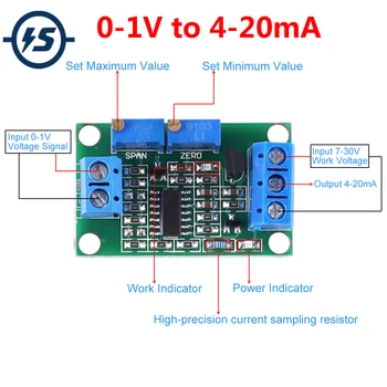 DC 0-1V to 4-20mA Non-Isolated Voltage to Current Converter Module LED Indicator DC7-30V
DC 0-1V to 4-20mA Non-Isolated Voltage to Current Converter Module LED Indicator DC7-30V