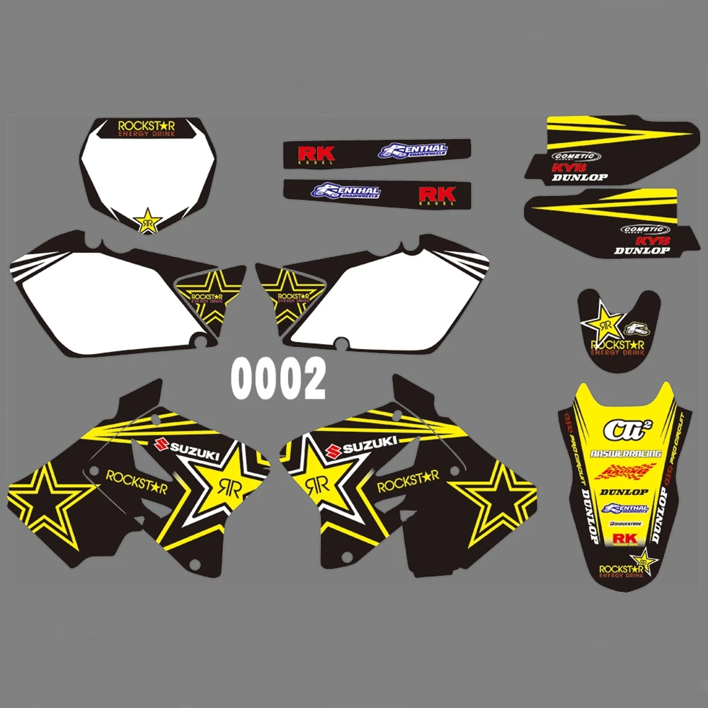 For SUZUKI RM125 RM250 2001-2012 Graphics Decals Stickers Custom Number Name 3M Full Motorcycle Backgrounds Accessories
For SUZUKI RM125 RM250 2001-2012 Graphics Decals Stickers Custom Number Name 3M Full Motorcycle Backgrounds Accessories