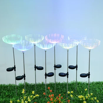 Solar LED Fiber Optic Jellyfish Lawn Lamp Colorful Light Color Changing Festival Decoration Ground Plug Light _WK 
Solar LED Fiber Optic Jellyfish Lawn Lamp Colorful Light Color Changing Festival Decoration Ground Plug Light _WK