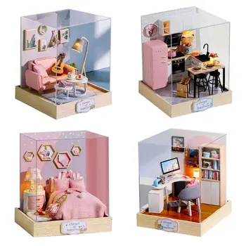Wooden Kit Mini Doll House DIY Cabin Architectural Model Hand-assembled Toy Birthday Gifts
Wooden Kit Mini Doll House DIY Cabin Architectural Model Hand-assembled Toy Birthday Gifts