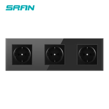SRAN Wall Crystal Glass Panel Multi Way Power Socket Plug Grounded 16A EU Double, triple, quadruple Socket strip socket
SRAN Wall Crystal Glass Panel Multi Way Power Socket Plug Grounded 16A EU Double, triple, quadruple Socket strip socket