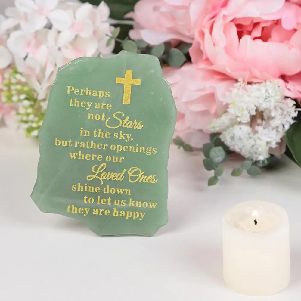 TUMBEELLUWA Natural Green Aventurine Memory Stone for Lover,Polished Engraved Healing Crystals Memorial Stone for Gardenfor Pets
TUMBEELLUWA Natural Green Aventurine Memory Stone for Lover,Polished Engraved Healing Crystals Memorial Stone for Gardenfor Pets