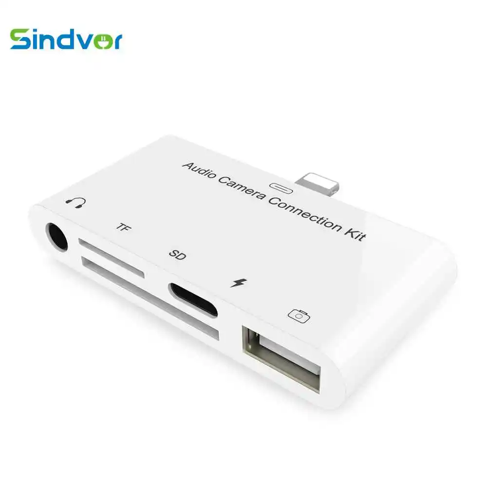 5 in 1 for Lightning to USB Camera Car Reader Adapter SD TF Card Audio USB Camera Connection Kits OTG For iPhone 11 X 8 Ipad Air
5 in 1 for Lightning to USB Camera Car Reader Adapter SD TF Card Audio USB Camera Connection Kits OTG For iPhone 11 X 8 Ipad Air
