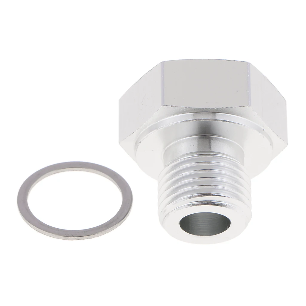 Oil Pressure Sensor Adapter M16X1.5 to 1/8 NPT Turbo Feed Port Gauge Adapter with Gasket,Sliver Oil Pressure Sensor Adapter M16X1.5 to 1/8 NPT Turbo Feed Port Gauge Adapter with Gasket,Sliver