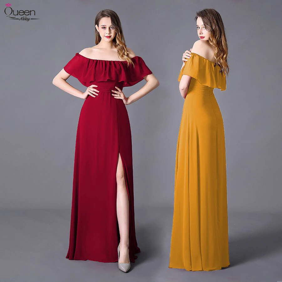 Split Front Evening Dresses Long Ruffles Burgundy Long Elegant Party A-Line Sleeveless New Wedding Guest Gowns Robe De Soiree
Split Front Evening Dresses Long Ruffles Burgundy Long Elegant Party A-Line Sleeveless New Wedding Guest Gowns Robe De Soiree